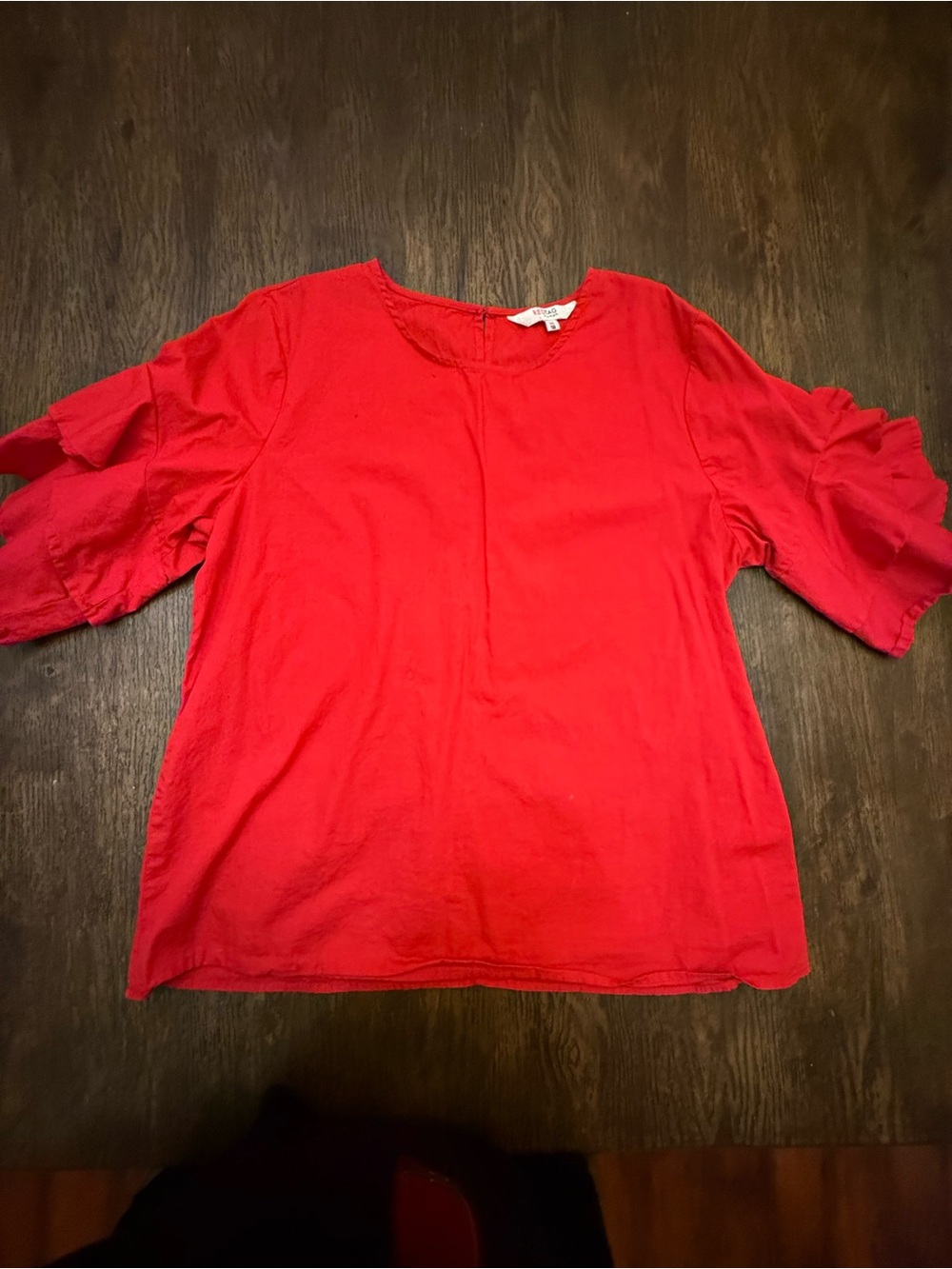 Women’s Red Ruffle Sleeve Top